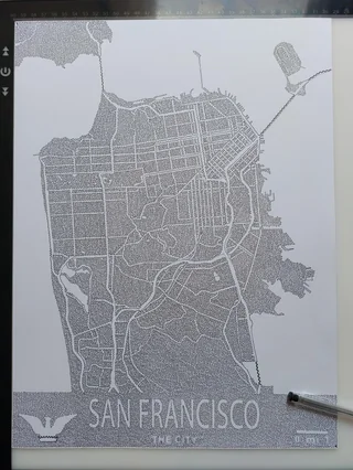 San Francisco drawn in one line